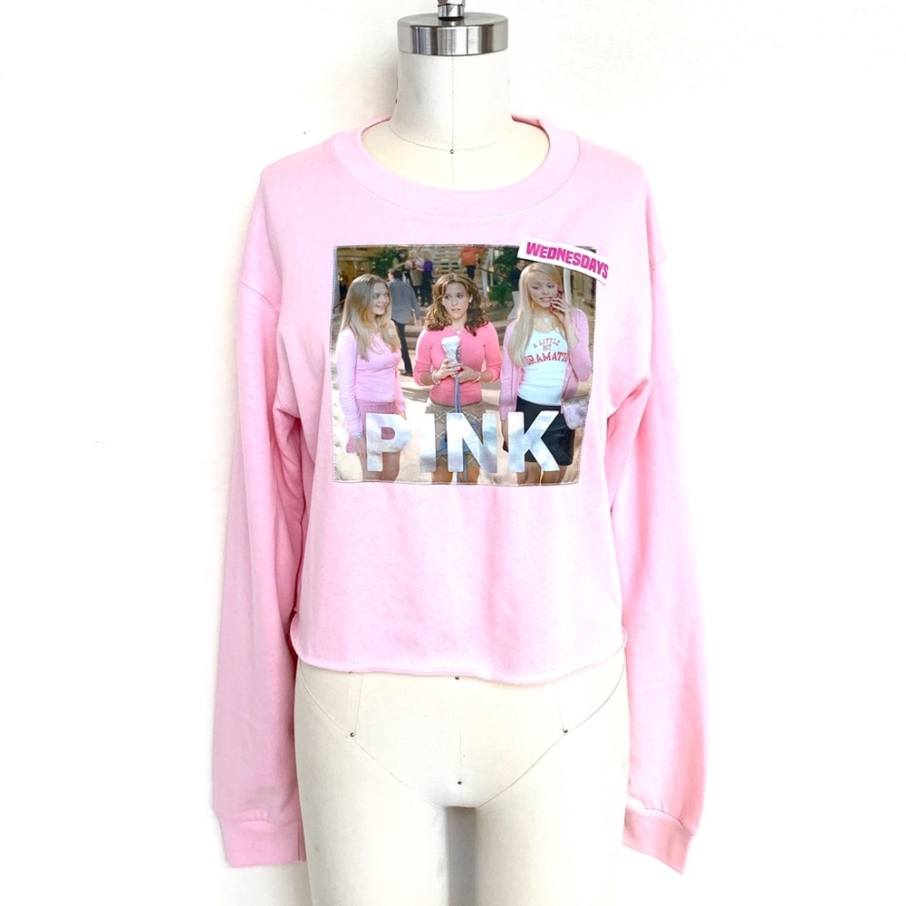 NWOT Mean Girls Pink Cropped Sweatshirt
